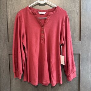NWT Women's Long Sleeve Henley Top